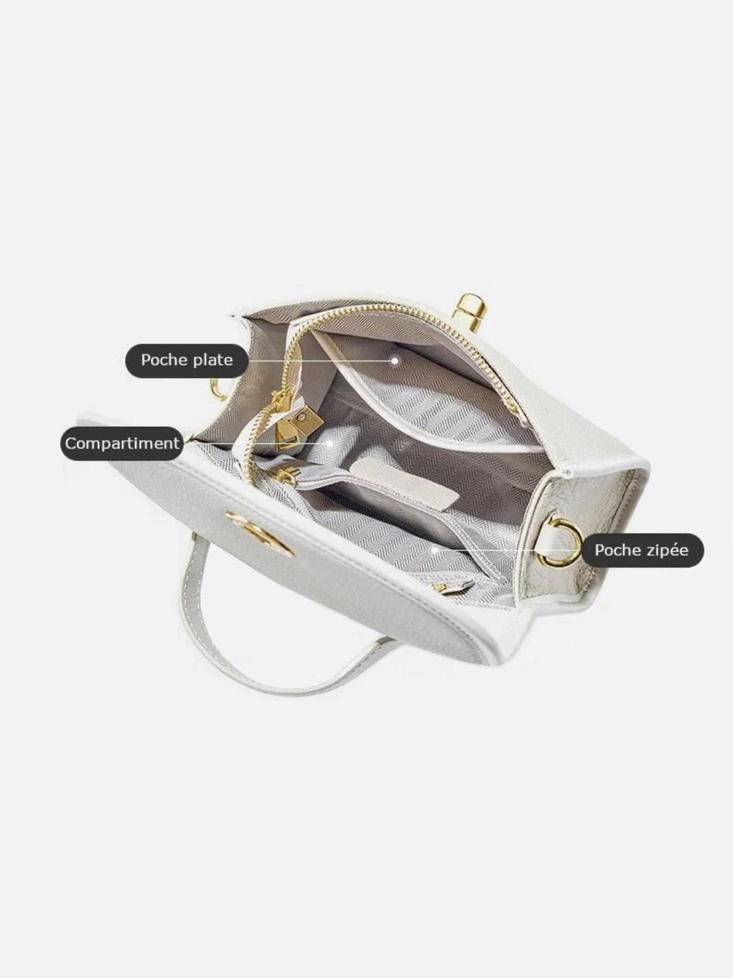 Sac à main carré en cuir